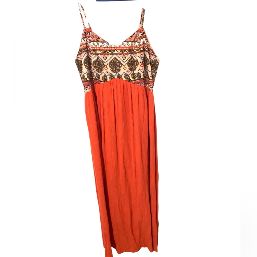 Xhileration maxi dress Spaghetti straps, size medium embroidery colorful 46”long